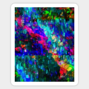 Abstract colorful glitched world Sticker